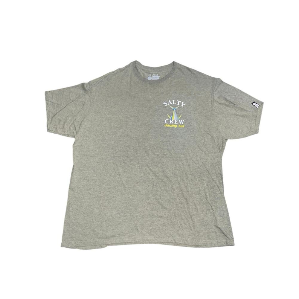 Salty Crew Mens Graphic Tee Chasing Tail Heathers Shirt Size 2XL Fishing Boating
